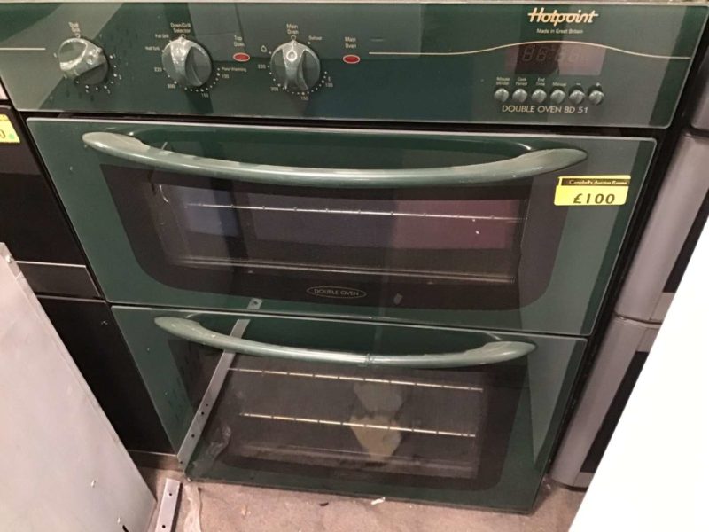 Green Hotpoint 900mm integrated double oven