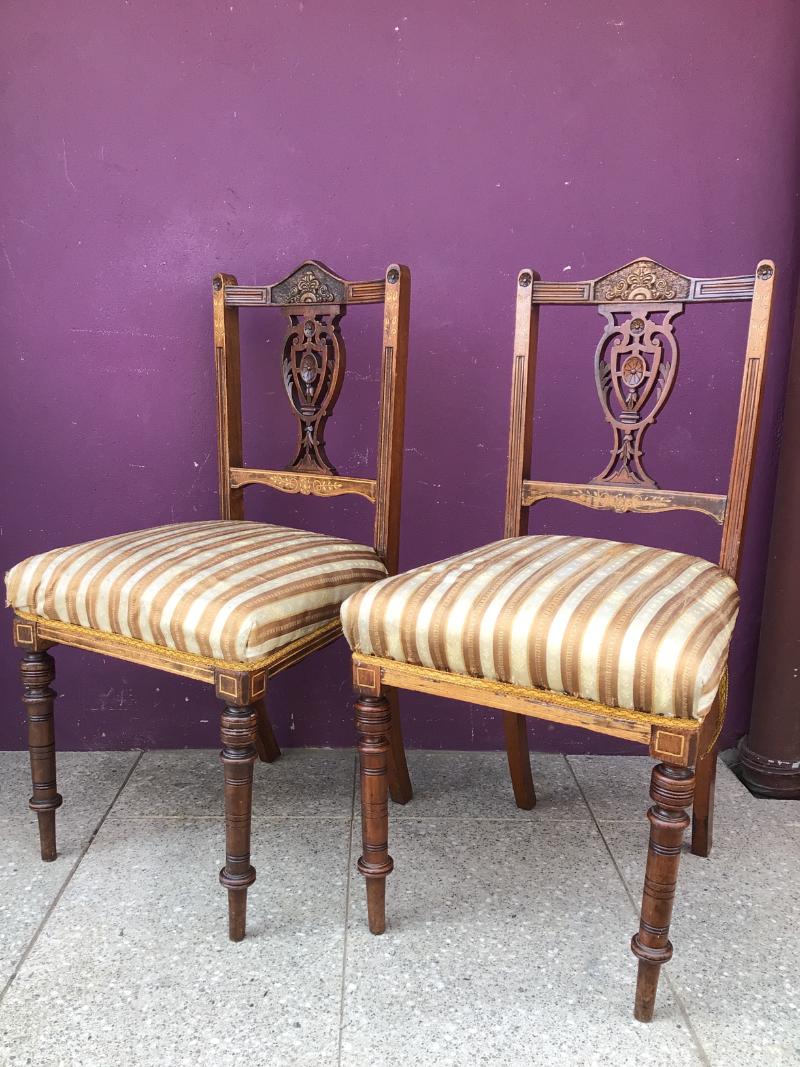 Edwardian inlaid occasional chair