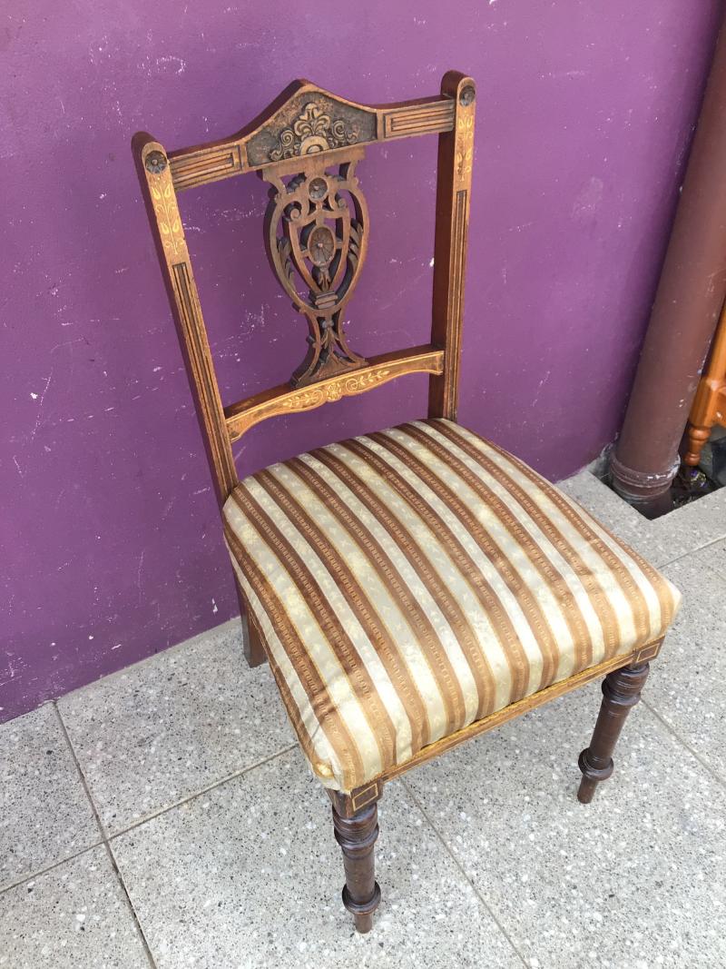 Edwardian inlaid occasional chair
